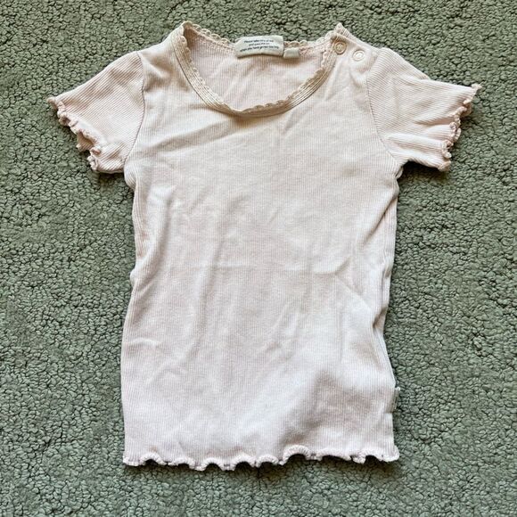Wheat Kids (Danish brand) Ribbed T-Shirt Size 6 Months in Pink - Picture 1 of 4